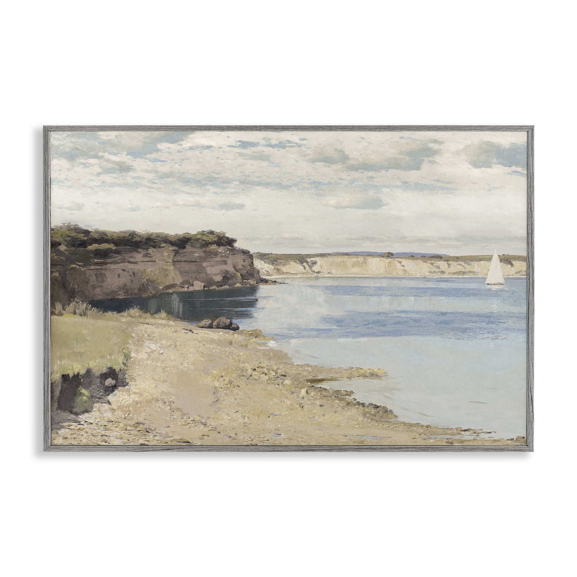 Stupell Industries Set Sail Peaceful Cove Gray Framed Giclee Art, design by Christy McKee