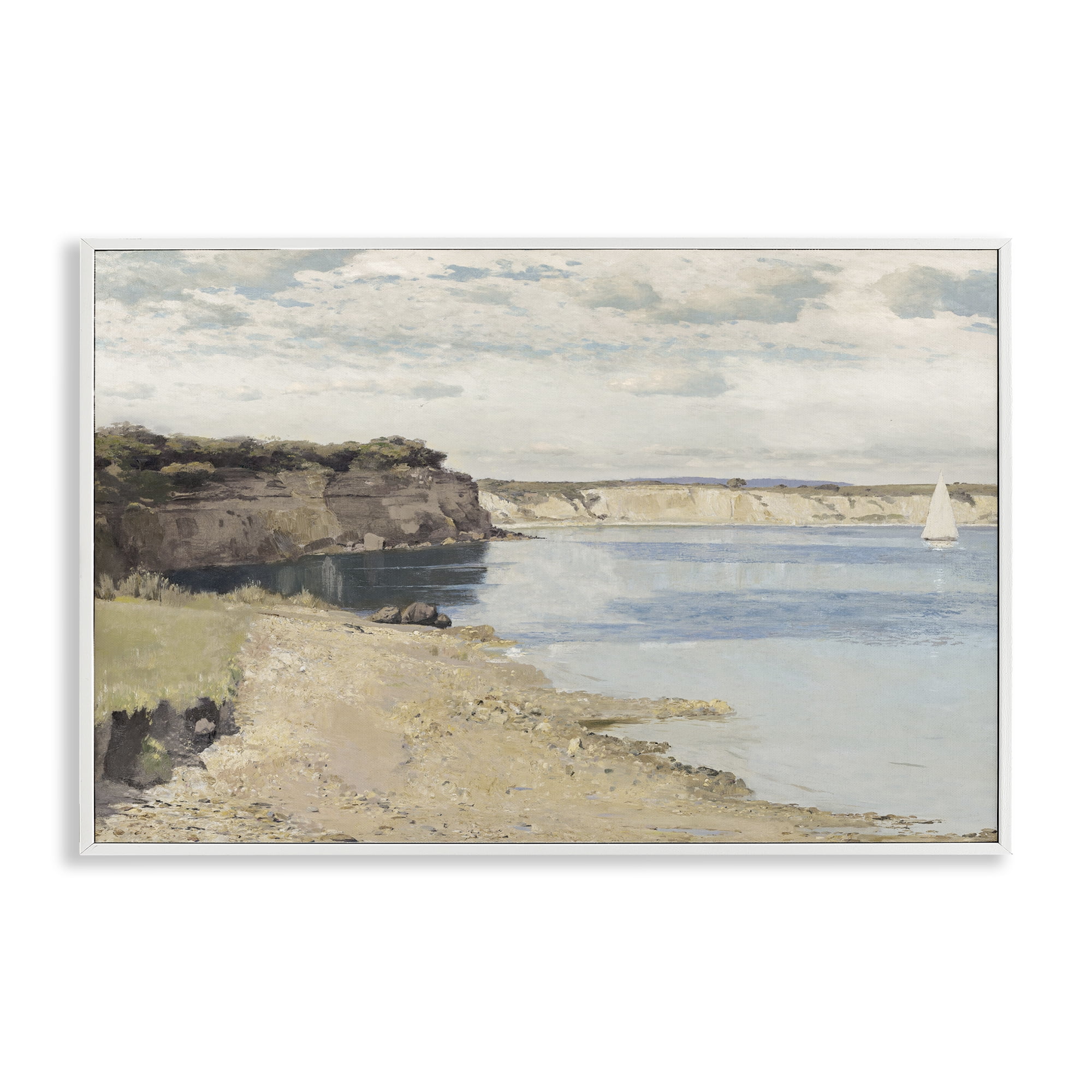 Stupell Industries Set Sail Peaceful Cove White Framed Giclee Art, design by Christy McKee