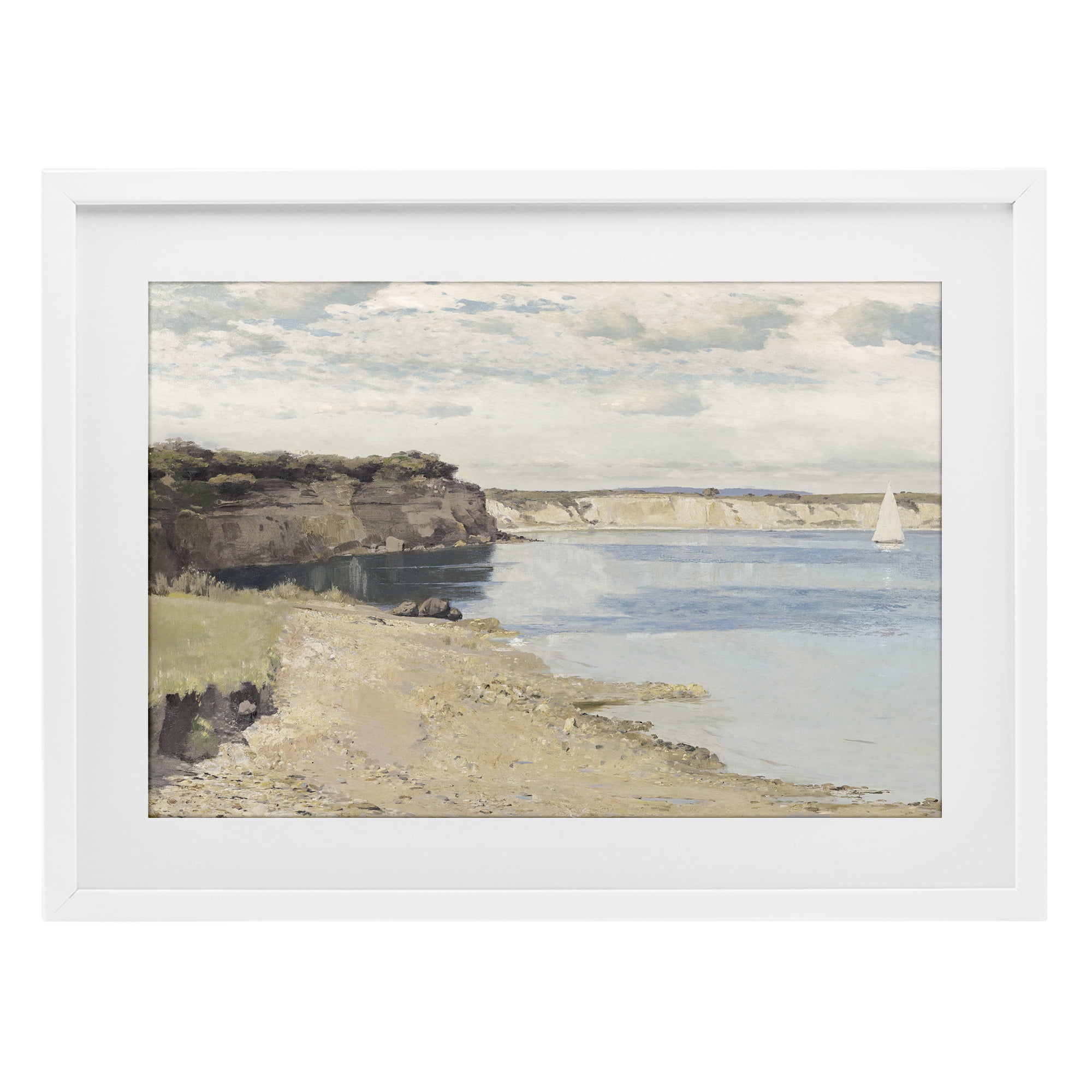 Stupell Industries Set Sail Peaceful Cove White Framed Print Under Glass, design by Christy McKee