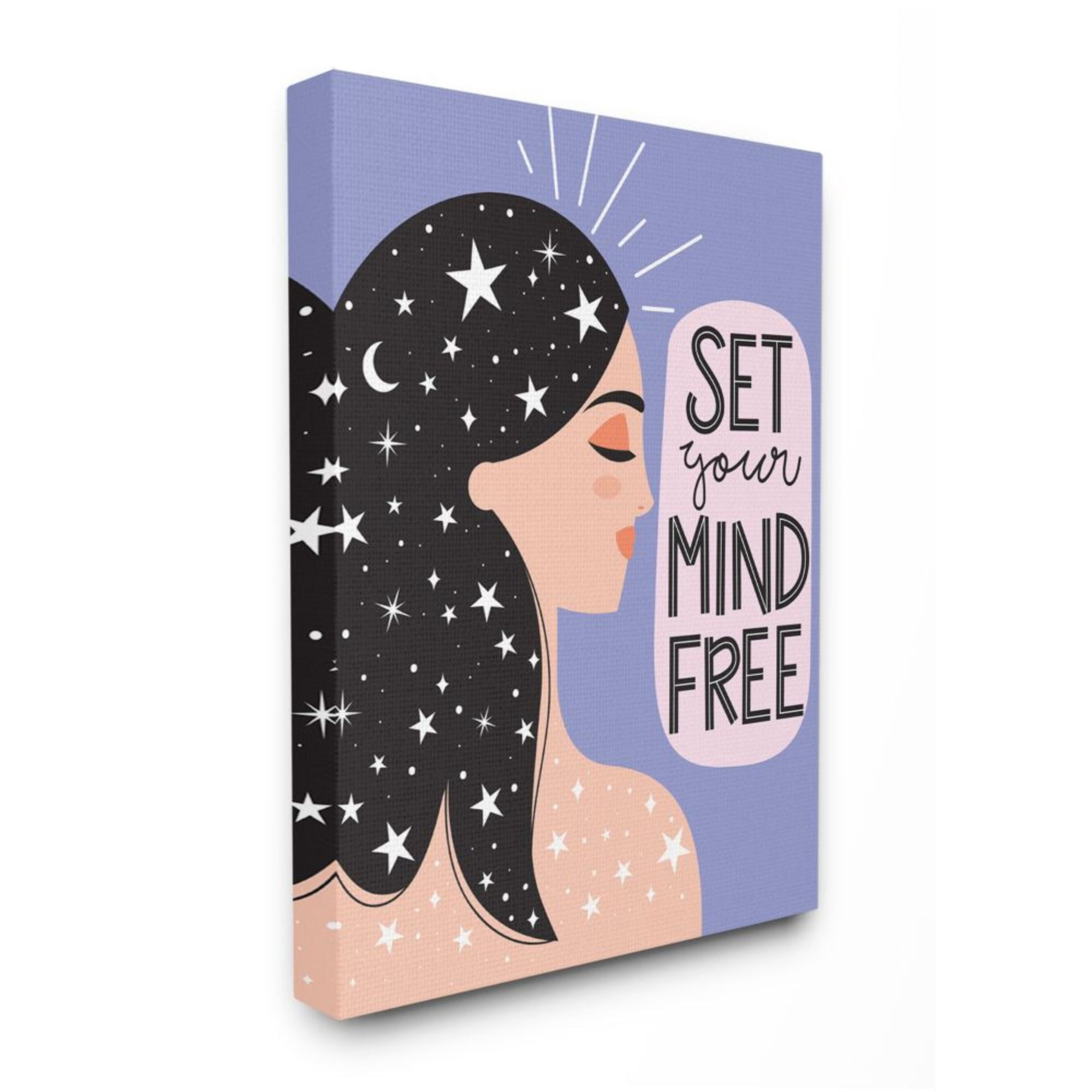 Stupell Industries Set Your Mind Free Phrase Female Astrological Constellations Design by Ilis Avilés, 24" x 30"