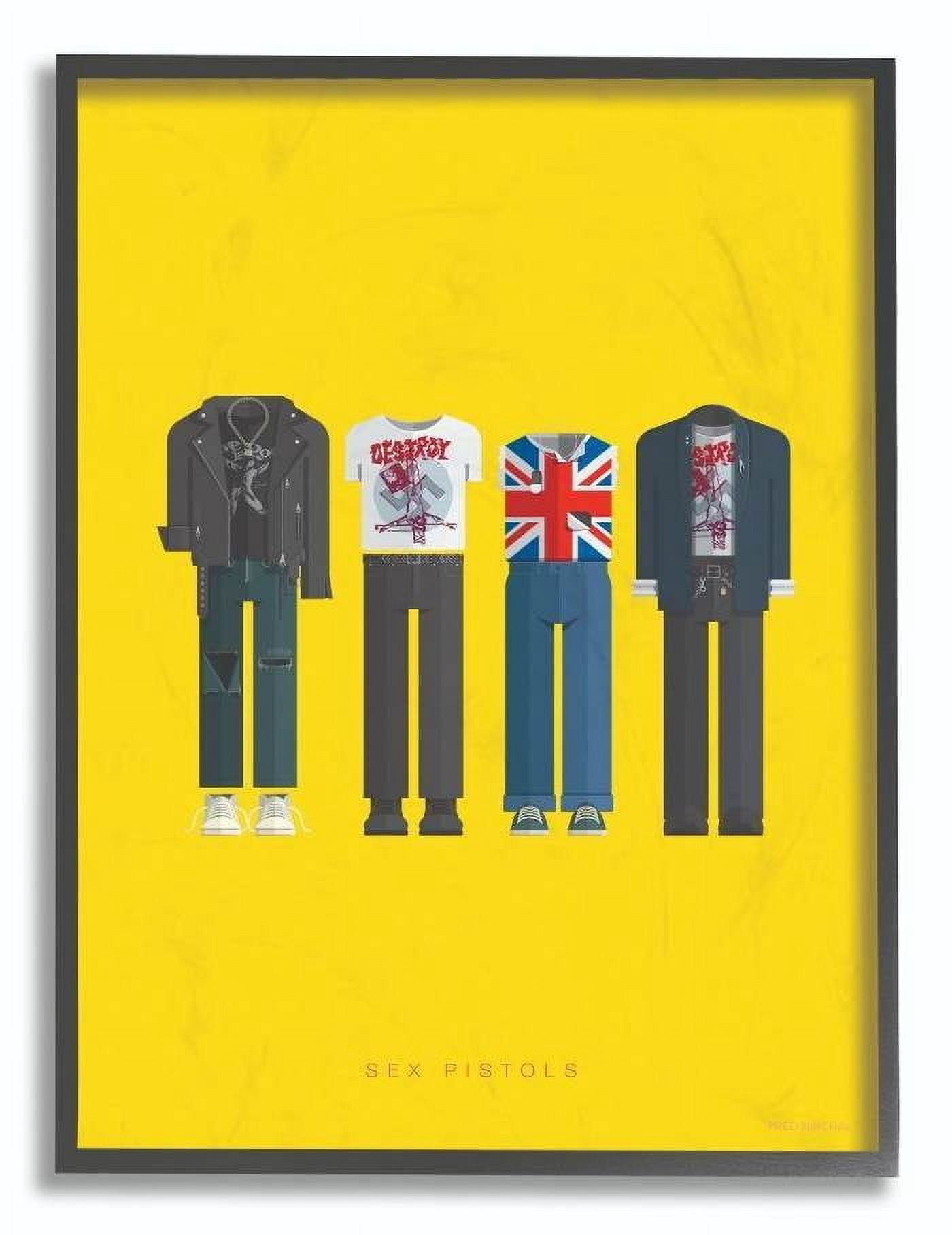 Stupell Industries Sex Pistols Famous People Characters Fashion Design Framed Wall Art by Fred Birchal