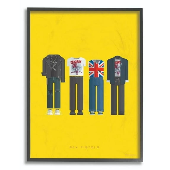 Stupell Industries Sex Pistols Famous People Characters Fashion Design Framed Wall Art by Fred Birchal
