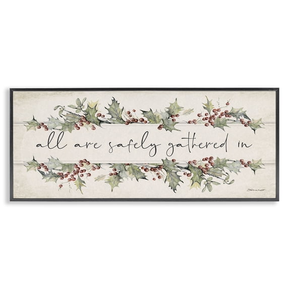 Stupell Industries Shabby Chic All Safely Gathered Phrase Black Framed Giclee Art, 24 x 10, by Stephanie Workman Marrott