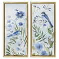 thumbnail image 1 of Stupell Industries Shabby Chic Blue Hued Flowers & Birds Gold 2pc Floating Frame Art Set, 11 x 25 each, by Janet Tava, 1 of 7