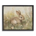 thumbnail image 1 of Stupell Industries Shabby Chic Brown Bunny in Flower Meadow Black Floating Frame Canvas Art, 21 x 17, by Petals Prints Design, 1 of 7