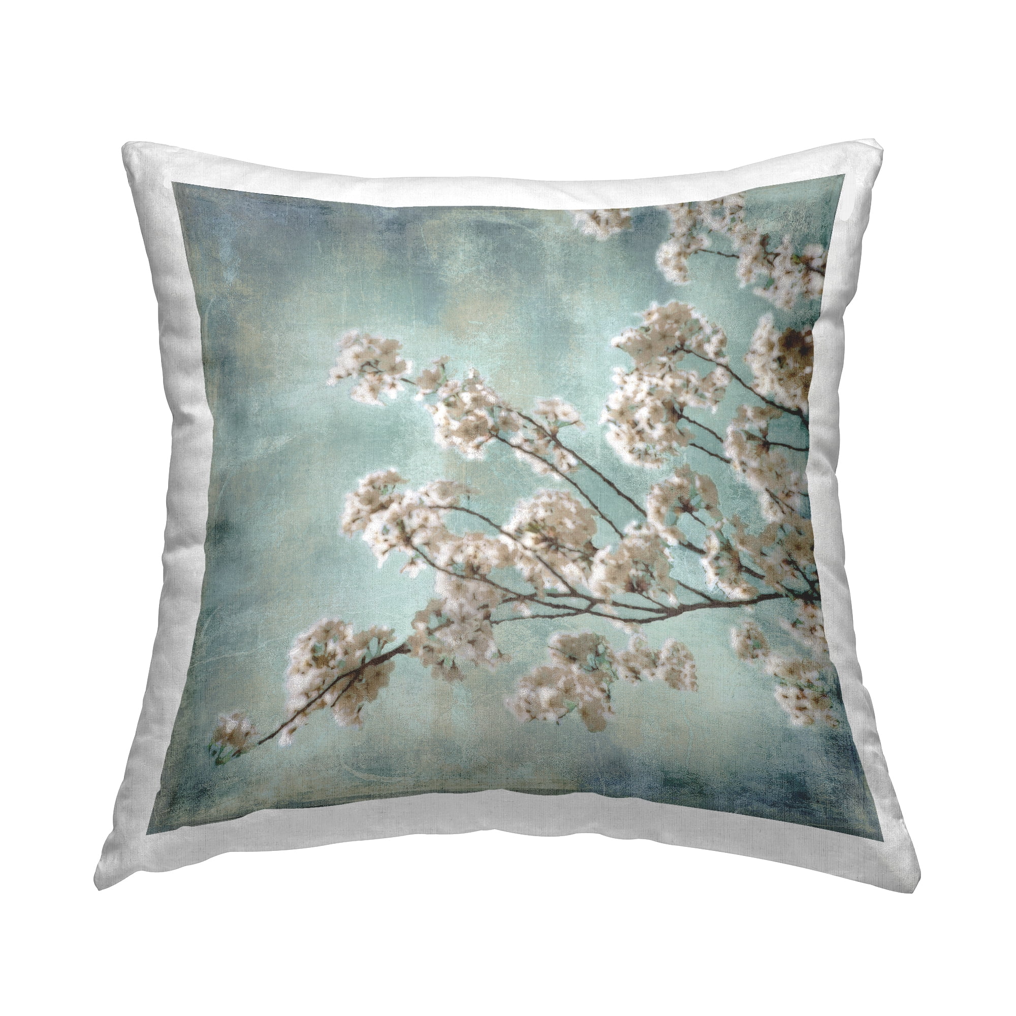 Stupell Industries Shabby Chic Cherry Blossoms Printed Throw Pillow Design by John Seba