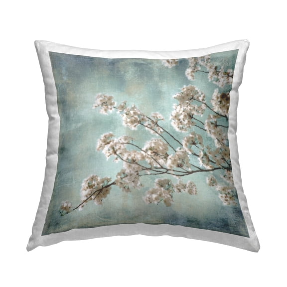 Stupell Industries Shabby Chic Cherry Blossoms Printed Throw Pillow Design by John Seba