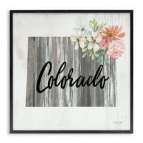 Stupell Industries Shabby Chic Colorado Botanical & Floral Painting Black Framed Art Print Wall Art, 12 x 12
