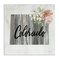 Stupell Industries Shabby Chic Colorado Botanical & Floral Painting Gallery Wrapped Canvas Art Print Wall Art, 17 x 17
