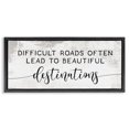 thumbnail image 1 of Stupell Industries Shabby Chic Difficult Roads to Beautiful Destinations Black Floating Frame Canvas Art, 25 x 11, by Lil' Rue, 1 of 7