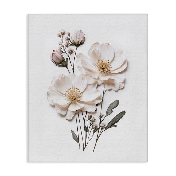 Stupell Industries Shabby Chic Elegant Pressed Flowers Canvas Art, 36 x 48, by Lettered and Lined
