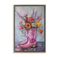 thumbnail image 1 of Stupell Industries Shabby Chic Floral Cowboy Boots Brown Floating Frame Canvas Art, 21 x 31, by Petals Prints Design, 1 of 8