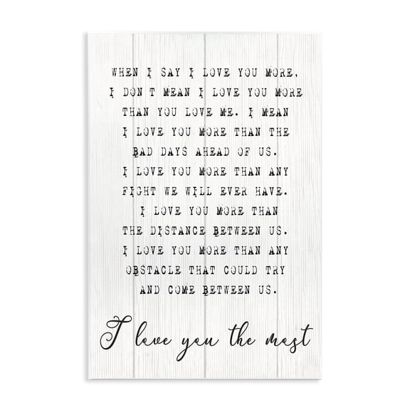 Stupell Industries Shabby Chic Inspirational I love You the Most Wall Plaque Art, 13 x 19, by Lil' Rue