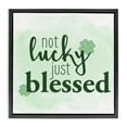 thumbnail image 1 of Stupell Industries Shabby Chic Just Blessed Green Shamrocks Black Floating Frame Canvas Art, 18 x 18, by Kim Allen, 1 of 7