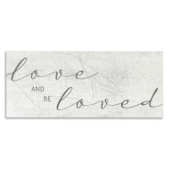 Stupell Industries Shabby Chic Love And Be Loved Phrase Charming Cursive Text Canvas Art, 24 x 10, by Lil' Rue