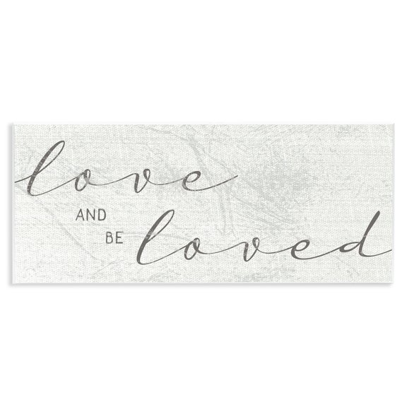 Stupell Industries Shabby Chic Love And Be Loved Phrase Charming Cursive Text Wall Plaque Art, 17 x 7, by Lil' Rue