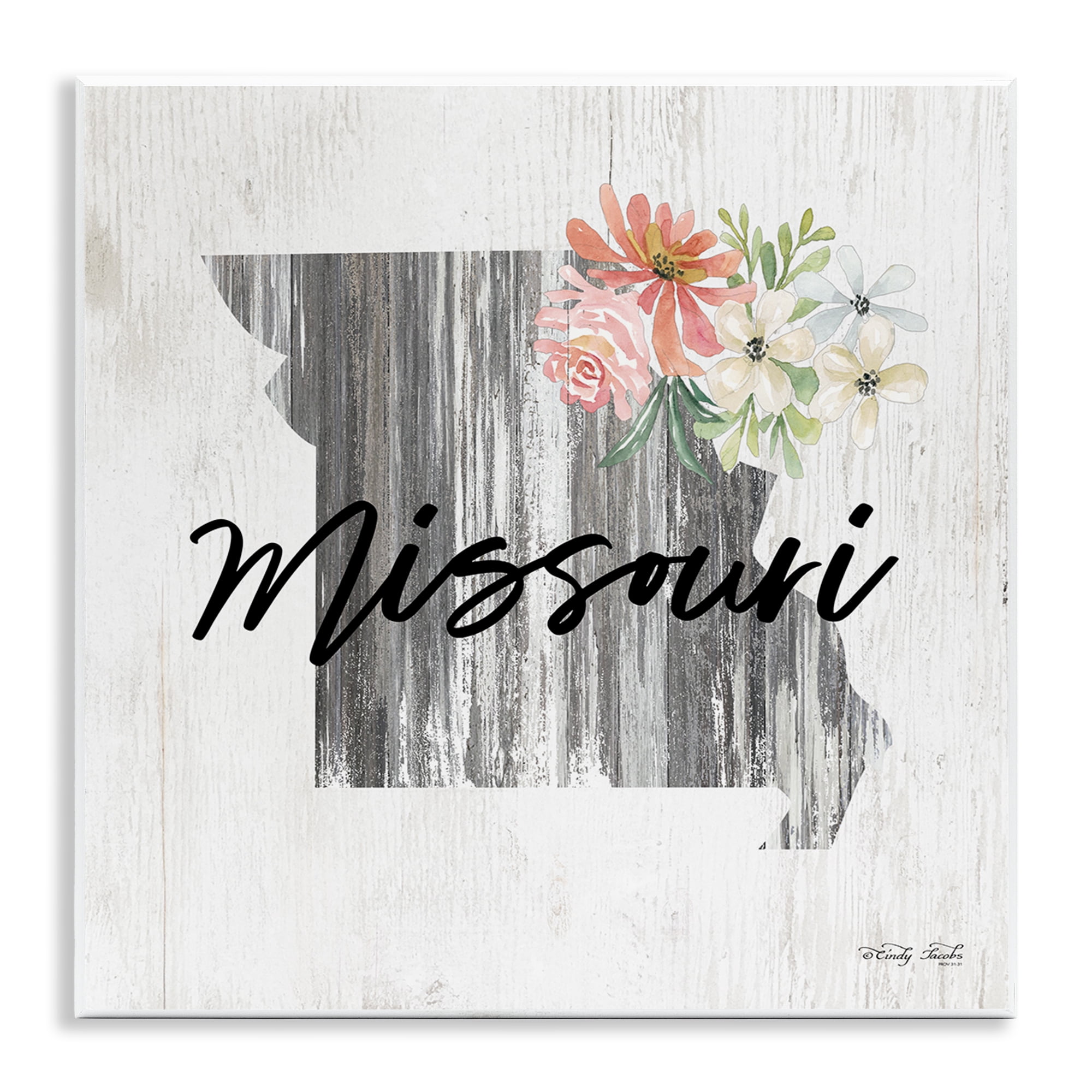 Stupell Industries Shabby Chic Missouri Botanical & Floral Painting Unframed Art Print Wall Art, 12 x 12