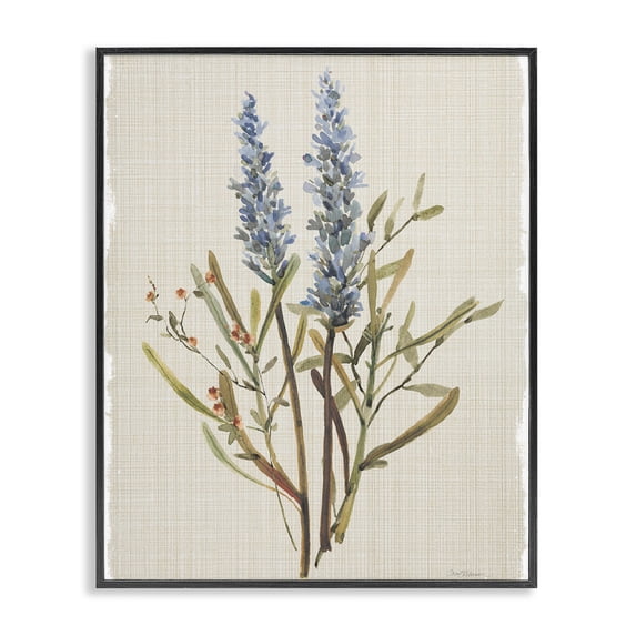 Stupell Industries Shabby Chic Natural Lavender Sprigs Black Framed Giclee Art, 11 x 14, by Carol Robinson