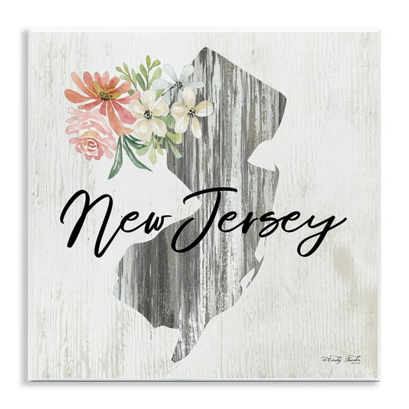 Stupell Industries Shabby Chic New Jersey Botanical & Floral Painting Unframed Art Print Wall Art, 12 x 12