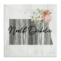 Stupell Industries Shabby Chic North Dakota Botanical & Floral Painting Gallery Wrapped Canvas Art Print Wall Art, 17 x 17