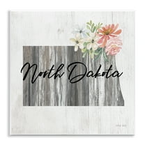 Stupell Industries Shabby Chic North Dakota Botanical & Floral Painting Unframed Art Print Wall Art, 12 x 12