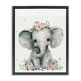 thumbnail image 1 of Stupell Industries Shabby Chic Nursery Floral Elephant Black Floating Frame Canvas Art, 17 x 21, by LSR Design Studio, 1 of 8