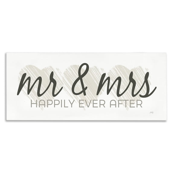 Stupell Industries Shabby Chic Romantic Mr & Mrs Canvas Art, 30 x 13, by Marla Rae