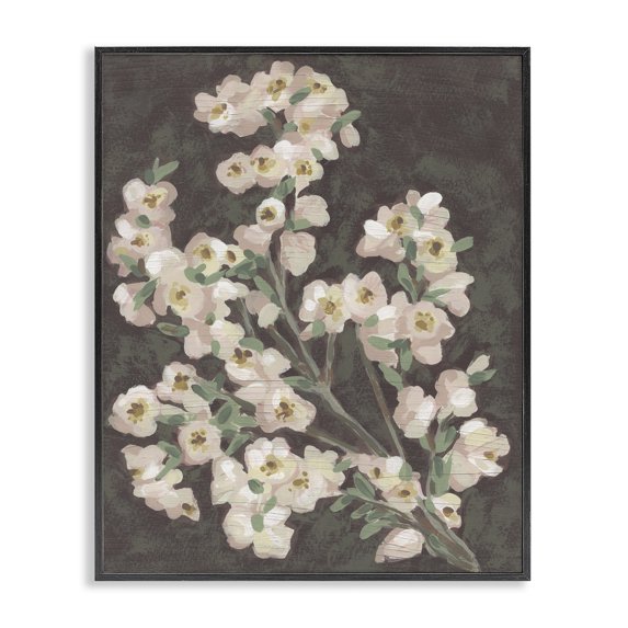 Stupell Industries Shabby Chic Rustic Cherry Blossom Branch Black Framed Giclee Art, 11 x 14, by June Erica Vess