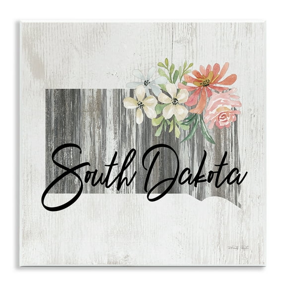 Stupell Industries Shabby Chic South Dakota Botanical & Floral Painting Unframed Art Print Wall Art, 12 x 12