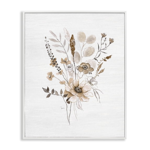 Stupell Industries Shabby Chic Subtle Flower Bundle Sprigs White Framed Giclee Art, 24 x 30, by Janet Tava