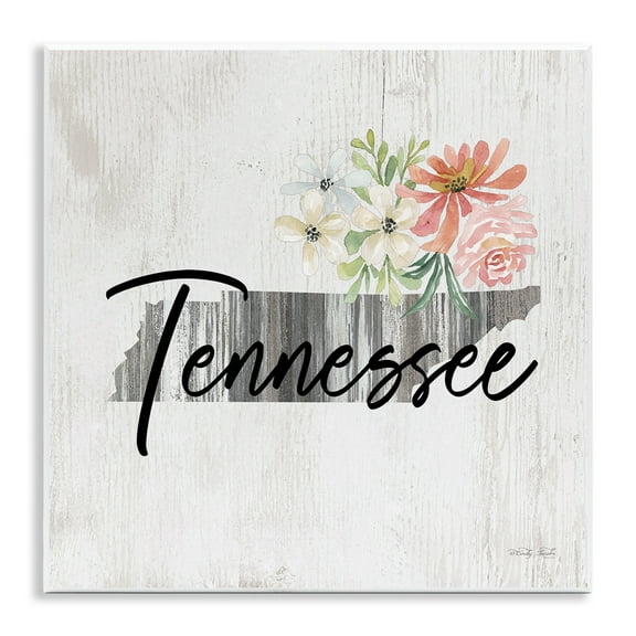 Stupell Industries Shabby Chic Tennessee Botanical & Floral Painting Unframed Art Print Wall Art, 12 x 12