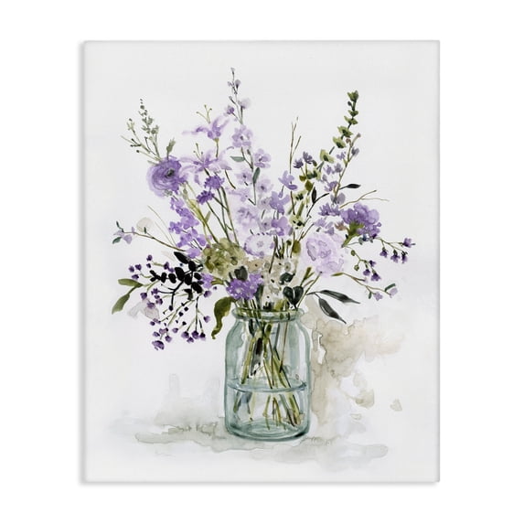 Stupell Industries Shabby Chic Traditional Mixed Purple Botanicals Canvas Art, 16 x 20, by Carol Robinson