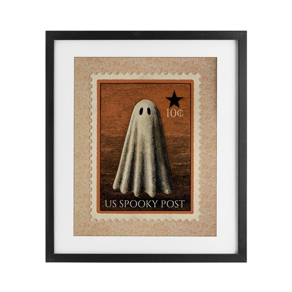 Stupell Industries Shabby Chic Vintage Ghost Stamp Black Framed Print Under Glass, 13 x 16, by Arlington Prints