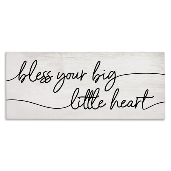 Stupell Industries Shabby Chic Your Big Little Heart Phrase Soft Country Script Canvas Art, 30 x 13, by Lil' Rue