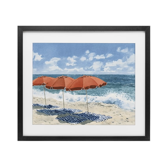 Stupell Industries Tropical Shade From The Sun Black Framed Print Under Glass, 16 x 13, by Franklyn Gregory