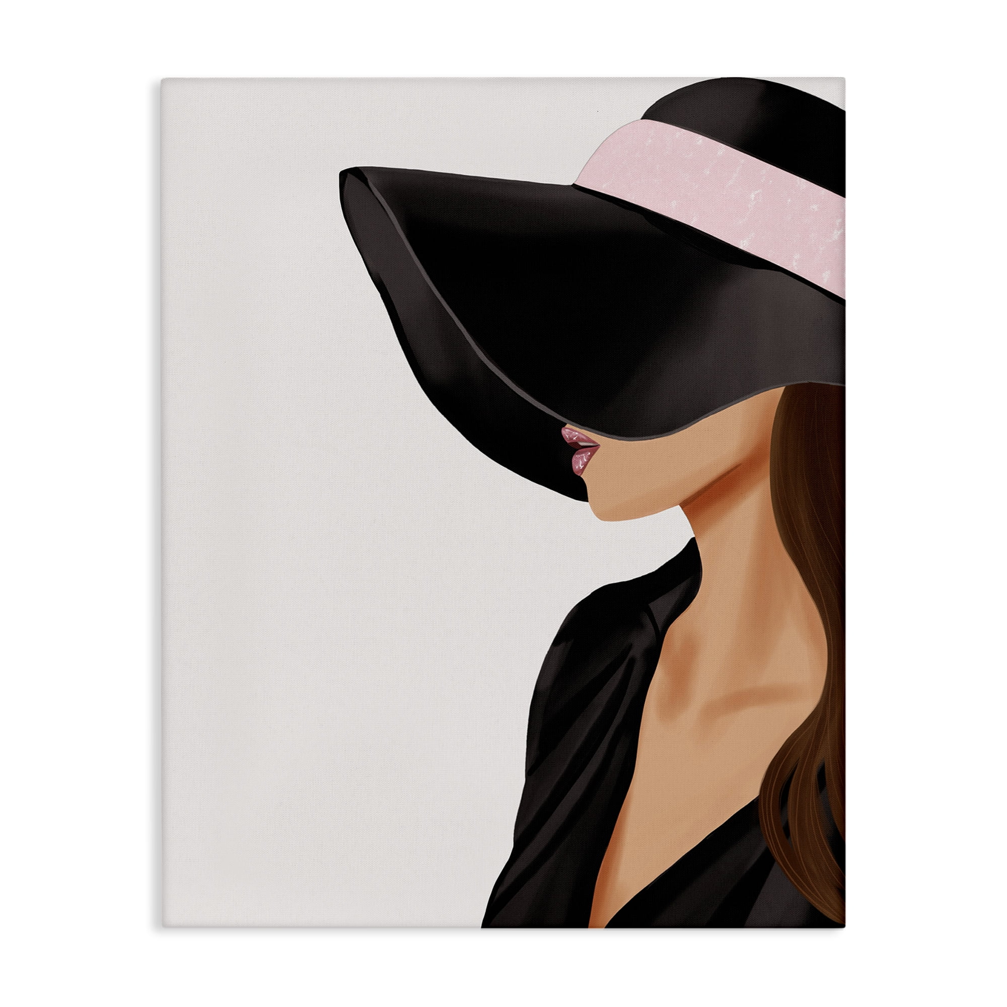 Stupell Industries Shaded Woman Large Hat People Painting Wrapped Canvas Art Print Wall Art, 30 x 40