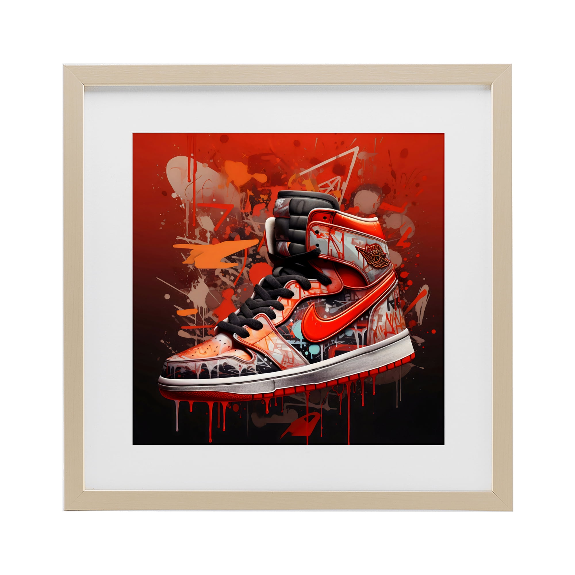 Stupell Industries Shades Of Red Sneaker Birch Framed Print Under Glass, design by Creative Studio