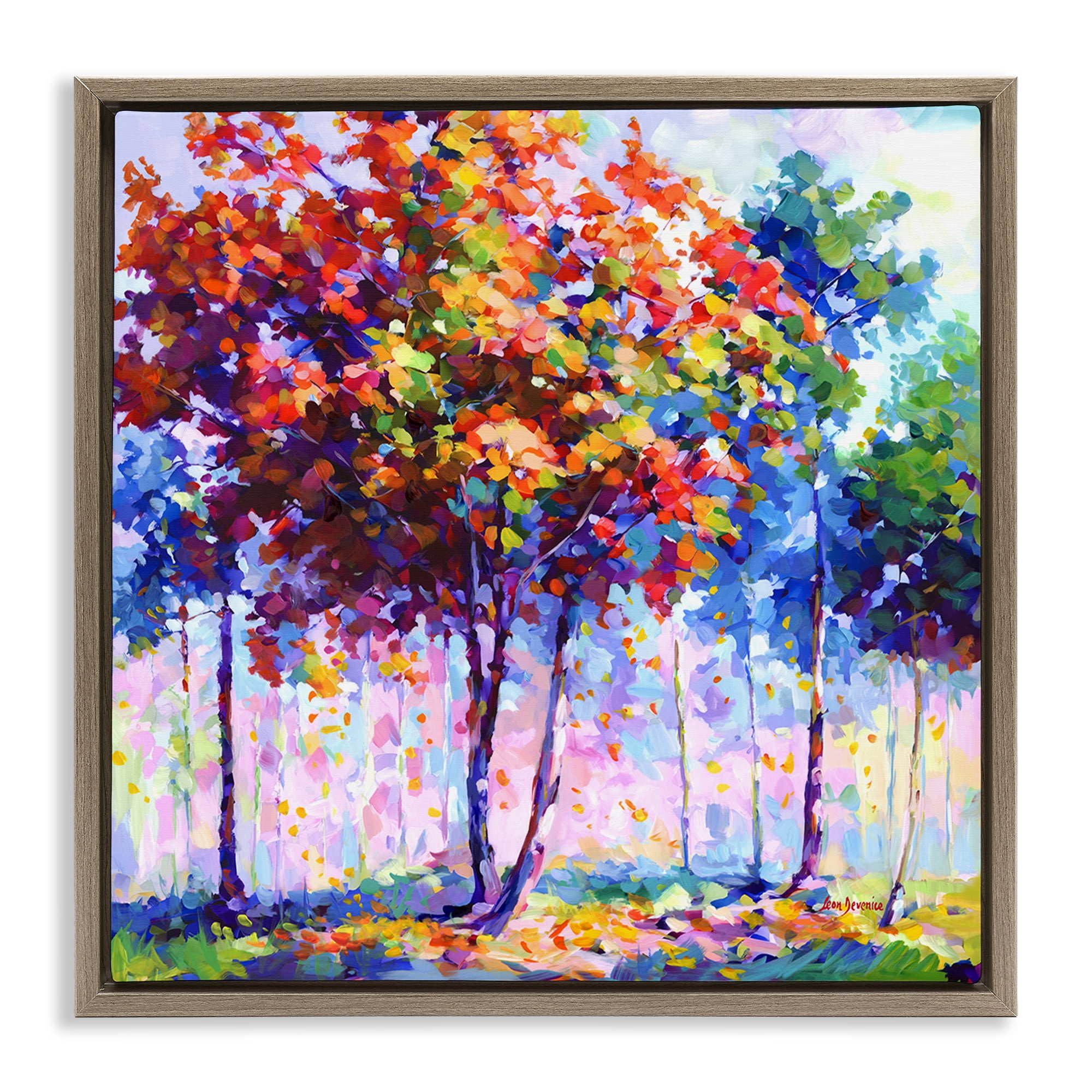 Stupell Industries Shades Of Solitude Landscape & Nature Painting Brown Floater Framed Canvas Art Print Wall Art, 25 x 25