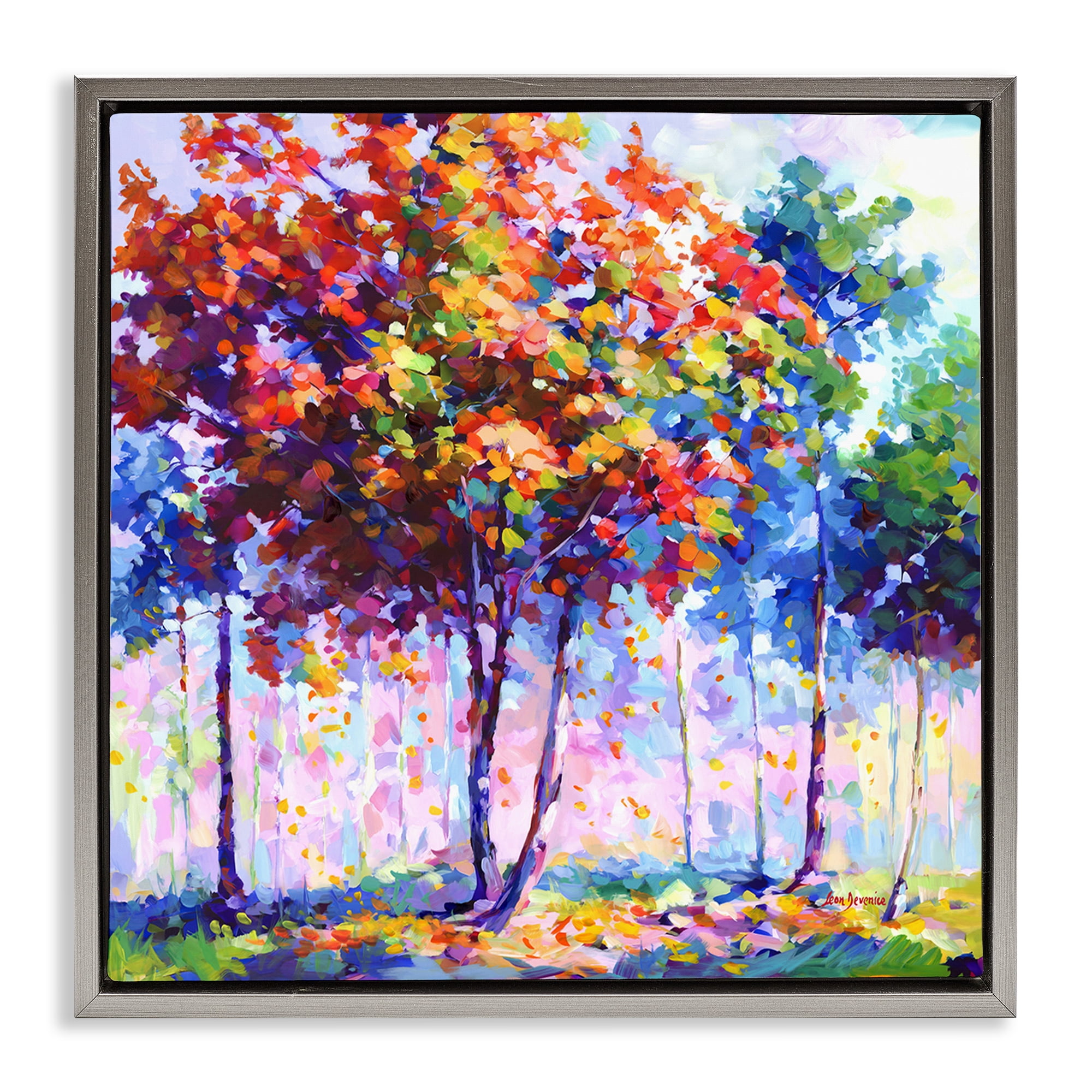 Stupell Industries Shades Of Solitude Landscape & Nature Painting Gray Floater Framed Canvas Art Print Wall Art, 18 x 18
