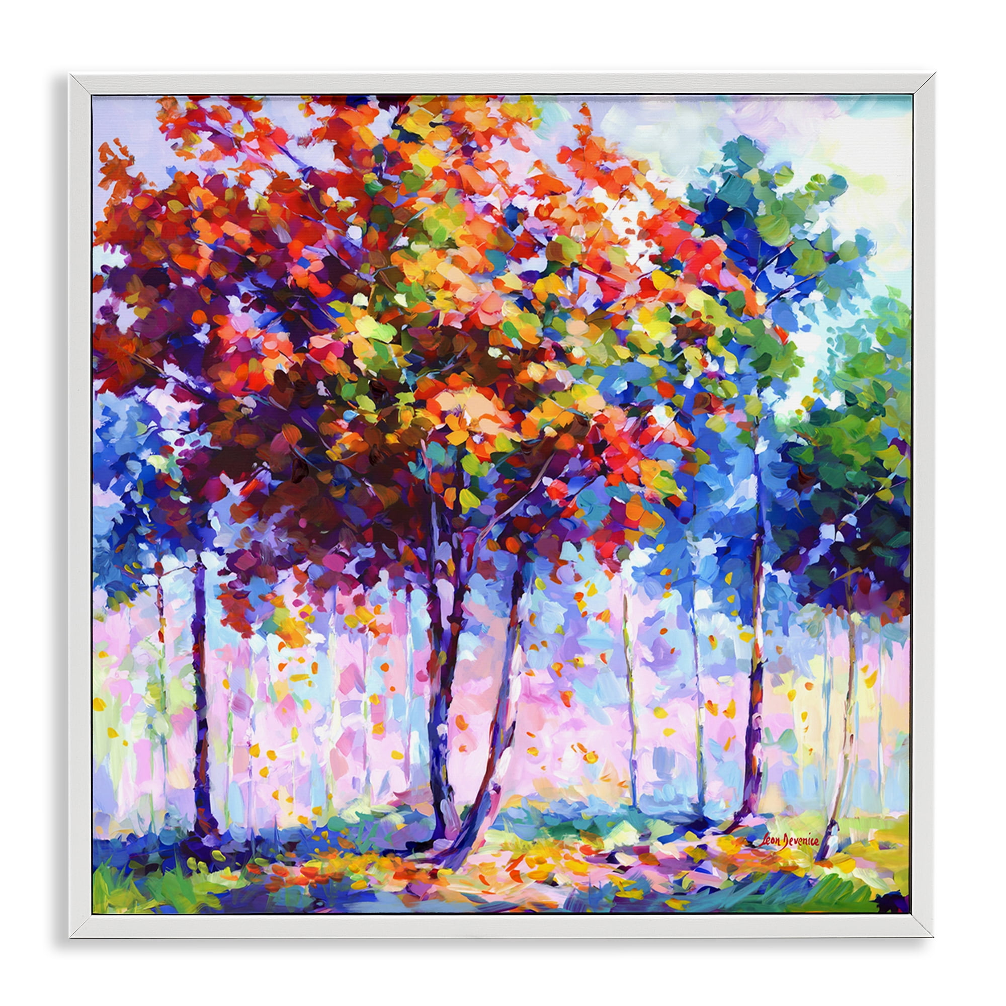 Stupell Industries Shades Of Solitude Landscape & Nature Painting White Framed Art Print Wall Art, 24 x 24