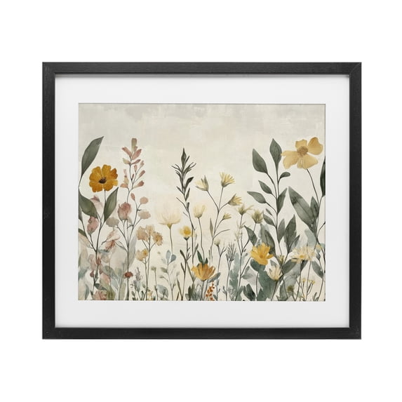 Stupell Industries Shades Of Yellow Flowers Black Framed Print Under Glass design by Petal Prints Design, 17 x 21