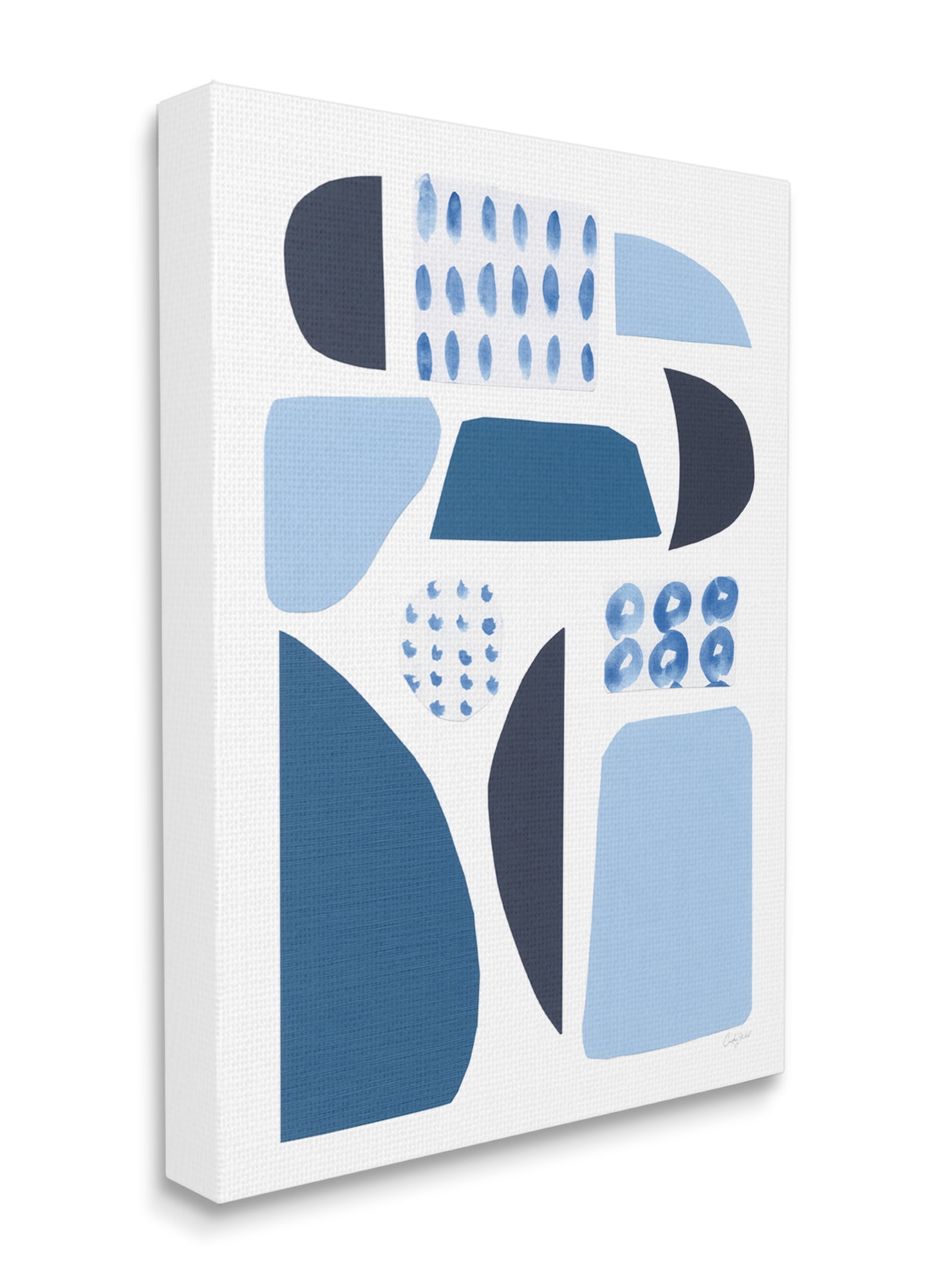 Stupell Industries Shades of Blue Abstract Shapes Collage Design Canvas Wall Art, 16 x 20, Design by Courtney Prahl