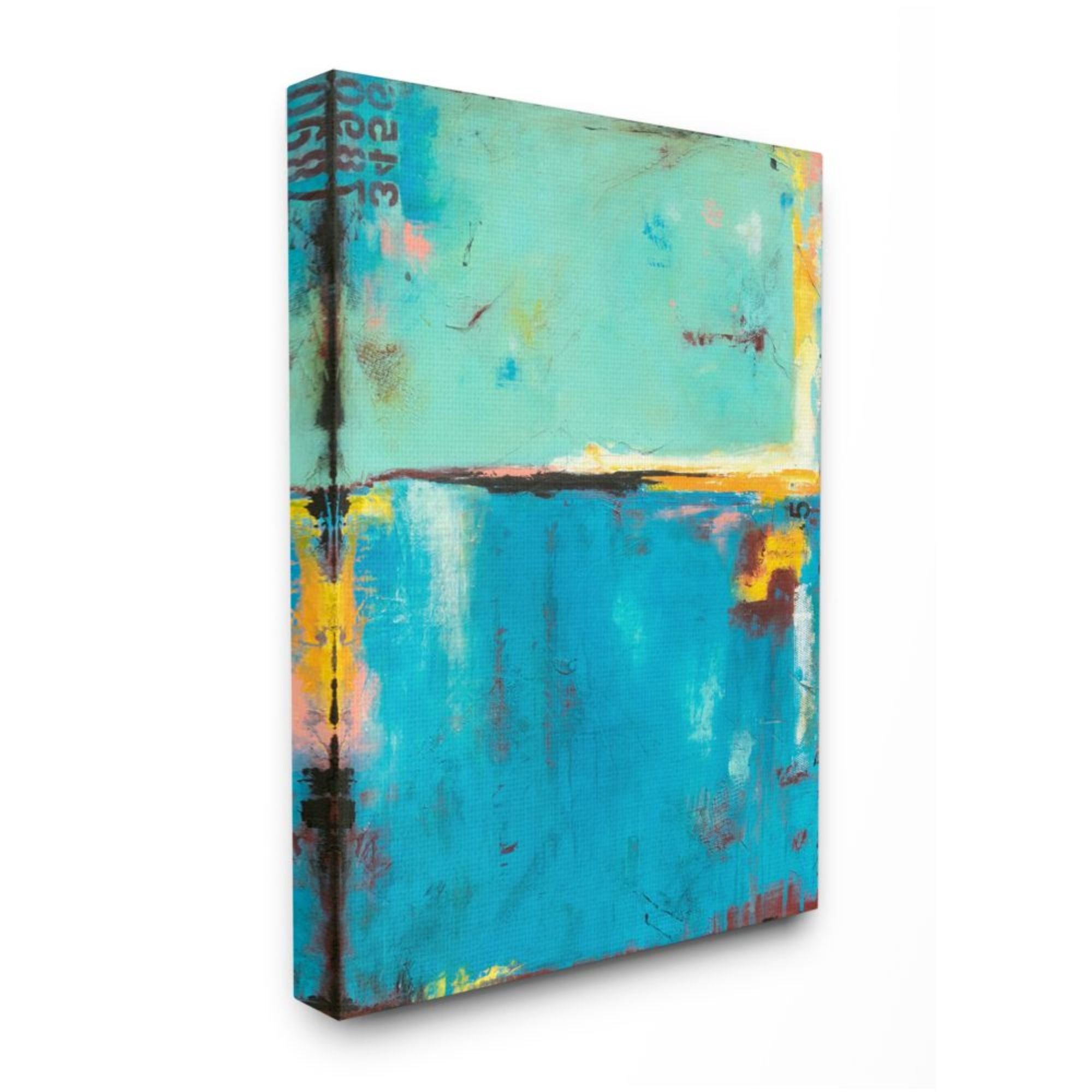 Stupell Industries Shades of Blue Design with Numerical Detail Design by Erin Ashley, 36" x 48"