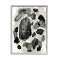 Stupell Industries Shades of Grey Abstract Organic Shapes Watercolor Gray Framed by Daphne Polselli