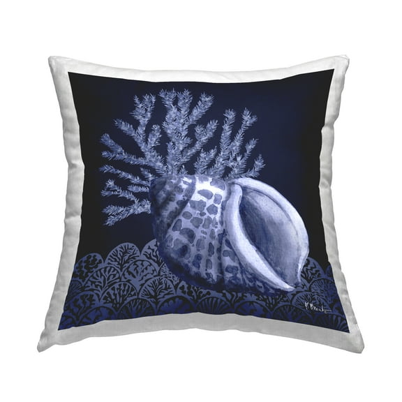 Stupell Industries Shadow Shell Patterned Decorative Printed Throw Pillow Design by Paul Brent.
