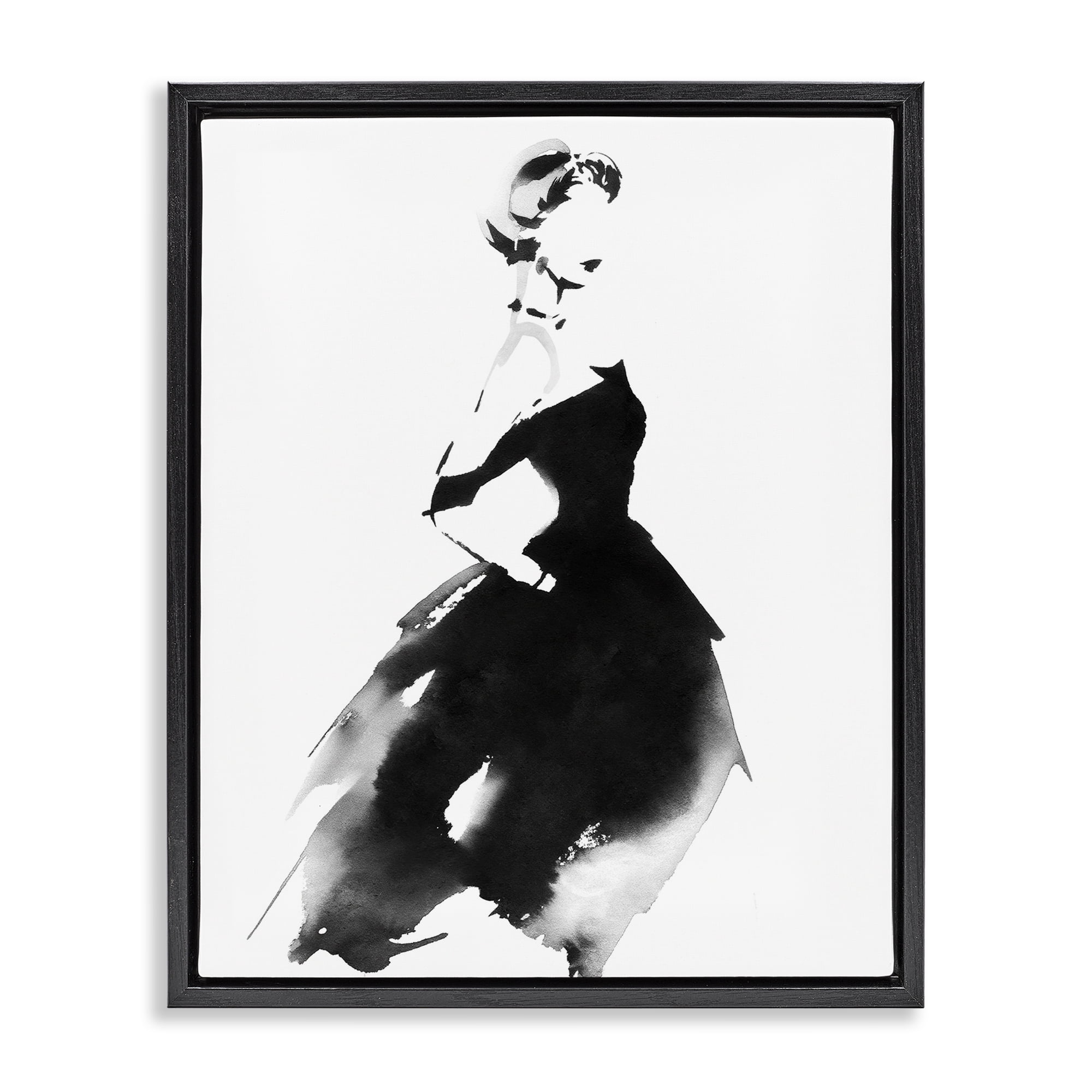 Stupell Industries Shadow Waltz Silhouette Black Framed Floater Canvas Wall Art, design by Svetlana Aleynikova