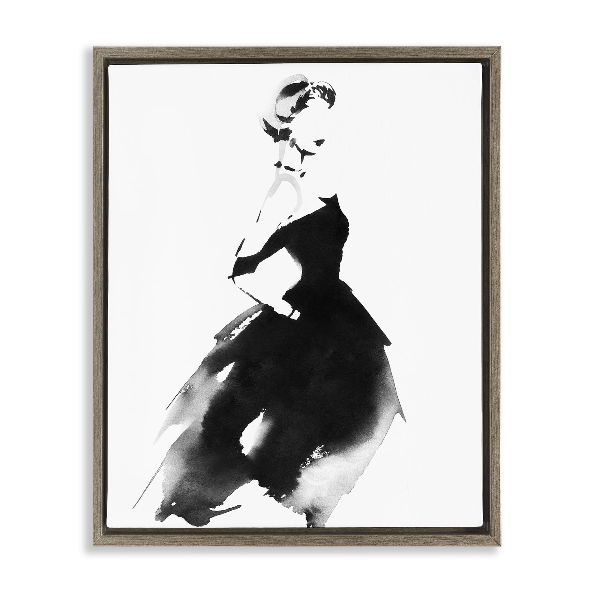 Stupell Industries Shadow Waltz Silhouette Brown Framed Floater Canvas Wall Art, design by Svetlana Aleynikova