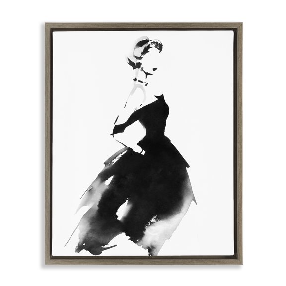 Stupell Industries Shadow Waltz Silhouette Brown Framed Floater Canvas Wall Art, design by Svetlana Aleynikova