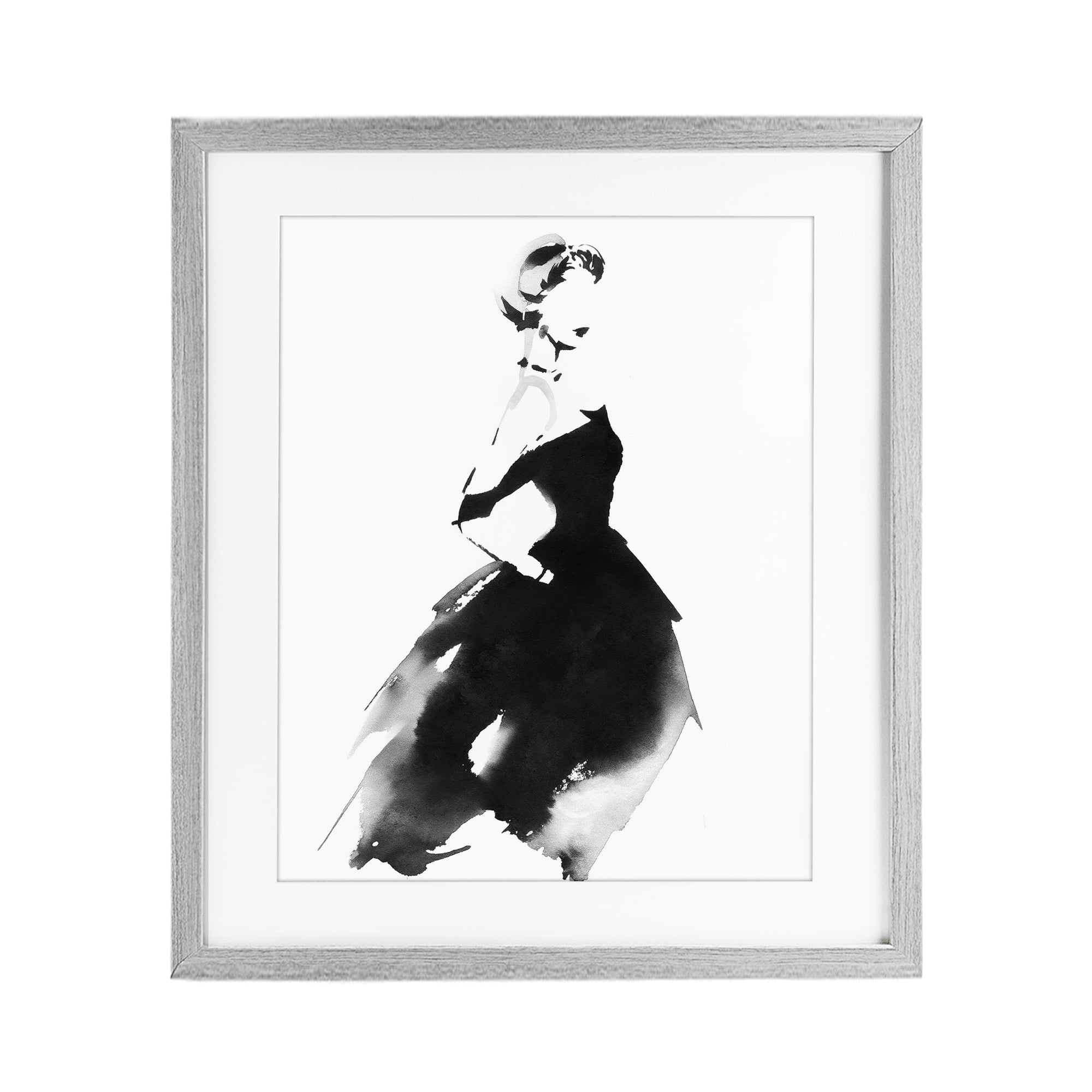 Stupell Industries Shadow Waltz Silhouette Gray Framed Print Under Glass, design by Svetlana Aleynikova