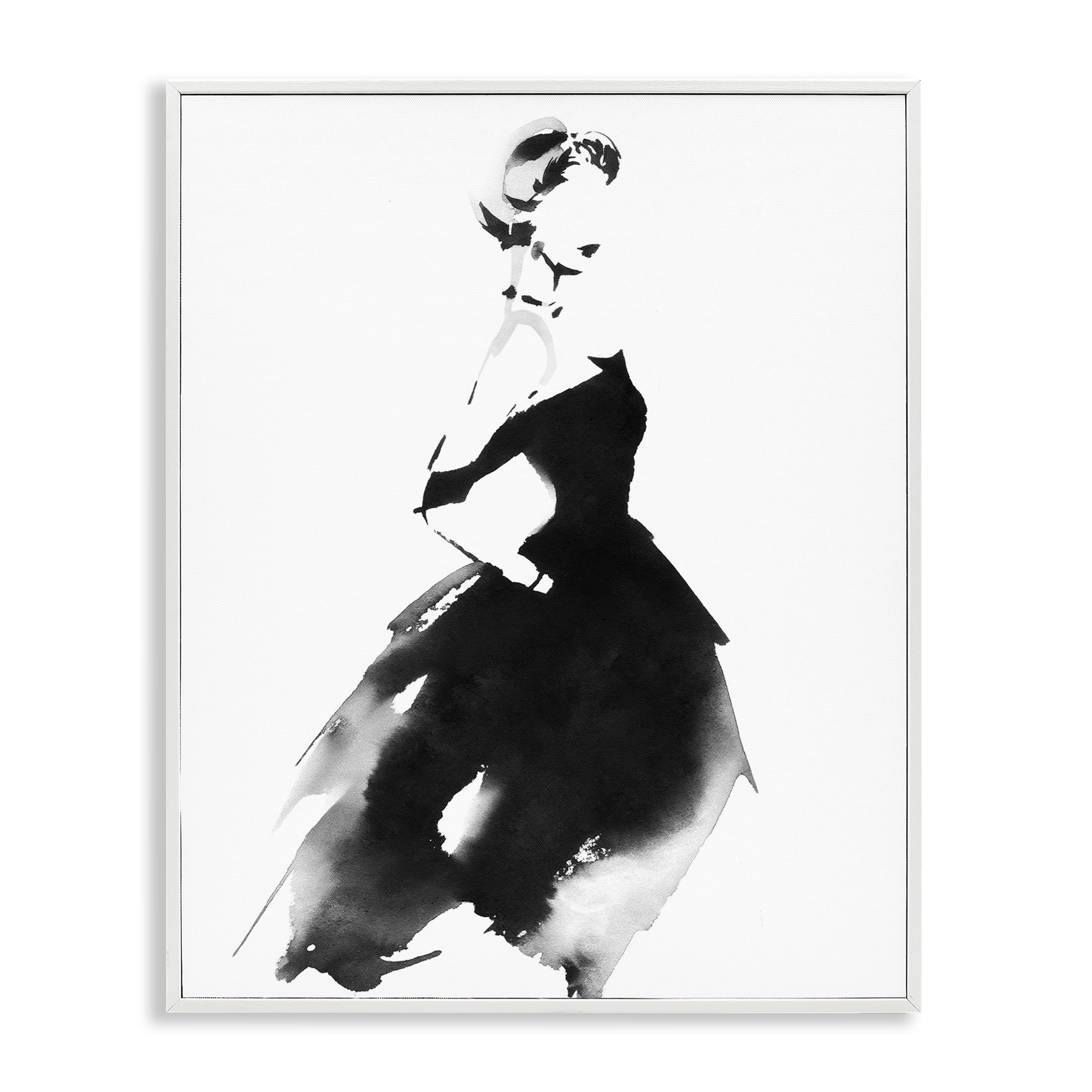 Stupell Industries Shadow Waltz Silhouette White Framed Giclee Art, design by Svetlana Aleynikova